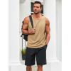 imageRuncati Mens Workout Tank Tops Sleeveless Casual Waffle T Shirts Gym Muscle Summer Beach Tee ShirtKhaki