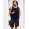 imageRuncati Mens Workout Tank Tops Sleeveless Casual Waffle T Shirts Gym Muscle Summer Beach Tee ShirtNavy Blue