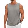 imageRuncati Mens Workout Tank Tops Sleeveless Casual Waffle T Shirts Gym Muscle Summer Beach Tee ShirtGrey