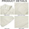 imageMens Waffle Button Down Shirt Short Sleeve Loose Fit Cuban Summer Beach Plain TopsBeige