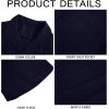 imageMens Waffle Button Down Shirt Short Sleeve Loose Fit Cuban Summer Beach Plain TopsNavy