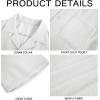 imageMens Waffle Button Down Shirt Short Sleeve Loose Fit Cuban Summer Beach Plain TopsWhite
