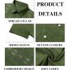 imageRuncati Mens Short Sleeve Guayabera Shirts Button Down Cuban Casual Mexican Shirts Summer Beach Wedding Linen TopsArmy Green