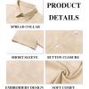 imageRuncati Mens Short Sleeve Guayabera Shirts Button Down Cuban Casual Mexican Shirts Summer Beach Wedding Linen TopsBeige