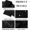 imageRuncati Mens Short Sleeve Guayabera Shirts Button Down Cuban Casual Mexican Shirts Summer Beach Wedding Linen TopsBlack