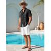 imageRuncati Mens Short Sleeve Guayabera Shirts Button Down Cuban Casual Mexican Shirts Summer Beach Wedding Linen TopsBlack