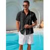 imageRuncati Mens Short Sleeve Guayabera Shirts Button Down Cuban Casual Mexican Shirts Summer Beach Wedding Linen TopsBlack
