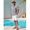 imageRuncati Mens Short Sleeve Guayabera Shirts Button Down Cuban Casual Mexican Shirts Summer Beach Wedding Linen TopsGray