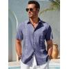 imageRuncati Mens Short Sleeve Guayabera Shirts Button Down Cuban Casual Mexican Shirts Summer Beach Wedding Linen TopsNavy