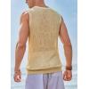 imageRuncati Mens Sleeveless Crewneck Tank Top Casual Mesh Hollow Out Cotton Knit Summer Beach T ShirtBeige