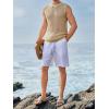 imageRuncati Mens Sleeveless Crewneck Tank Top Casual Mesh Hollow Out Cotton Knit Summer Beach T ShirtBeige