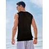 imageRuncati Mens Sleeveless Crewneck Tank Top Casual Mesh Hollow Out Cotton Knit Summer Beach T ShirtBlack