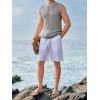 imageRuncati Mens Sleeveless Crewneck Tank Top Casual Mesh Hollow Out Cotton Knit Summer Beach T ShirtGrey