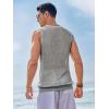 imageRuncati Mens Sleeveless Crewneck Tank Top Casual Mesh Hollow Out Cotton Knit Summer Beach T ShirtGrey