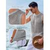 imageRuncati Mens Sleeveless Crewneck Tank Top Casual Mesh Hollow Out Cotton Knit Summer Beach T ShirtGrey