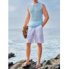 imageRuncati Mens Sleeveless Crewneck Tank Top Casual Mesh Hollow Out Cotton Knit Summer Beach T ShirtSky Blue