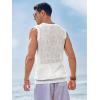 imageRuncati Mens Sleeveless Crewneck Tank Top Casual Mesh Hollow Out Cotton Knit Summer Beach T ShirtWhite