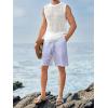 imageRuncati Mens Sleeveless Crewneck Tank Top Casual Mesh Hollow Out Cotton Knit Summer Beach T ShirtWhite