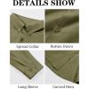 imageRuncati Mens Button Down Shirt Cotton Linen Casual Long Sleeve Shirts Collared Hippie Beach TopsArmy Green