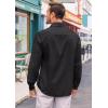imageRuncati Mens Button Down Shirt Cotton Linen Casual Long Sleeve Shirts Collared Hippie Beach TopsBlack