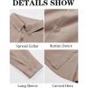 imageRuncati Mens Button Down Shirt Cotton Linen Casual Long Sleeve Shirts Collared Hippie Beach TopsKhaki