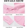 imageRuncati Mens Button Down Shirt Cotton Linen Casual Long Sleeve Shirts Collared Hippie Beach TopsPink