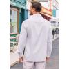 imageRuncati Mens Button Down Shirt Cotton Linen Casual Long Sleeve Shirts Collared Hippie Beach TopsWhite