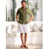 imageRuncati Mens Cuban Guayabera Shirts Button Down Short Sleeve Shirt Casual Mexican Summer Beach Wedding Tops with PocketArmy Green