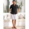 imageRuncati Mens Cuban Guayabera Shirts Button Down Short Sleeve Shirt Casual Mexican Summer Beach Wedding Tops with PocketBlack