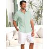 imageRuncati Mens Cuban Guayabera Shirts Button Down Short Sleeve Shirt Casual Mexican Summer Beach Wedding Tops with PocketMint