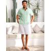 imageRuncati Mens Cuban Guayabera Shirts Button Down Short Sleeve Shirt Casual Mexican Summer Beach Wedding Tops with PocketMint