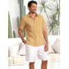 imageRuncati Mens Cuban Guayabera Shirts Button Down Short Sleeve Shirt Casual Mexican Summer Beach Wedding Tops with PocketMustard Yellow