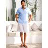 imageRuncati Mens Cuban Guayabera Shirts Button Down Short Sleeve Shirt Casual Mexican Summer Beach Wedding Tops with PocketSky Blue