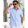 imageRuncati Mens Cuban Guayabera Shirts Button Down Short Sleeve Shirt Casual Mexican Summer Beach Wedding Tops with PocketSky Blue