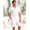 imageRuncati Mens Cuban Guayabera Shirts Button Down Short Sleeve Shirt Casual Mexican Summer Beach Wedding Tops with PocketWhite