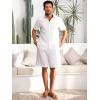 imageRuncati Mens Cuban Guayabera Shirts Button Down Short Sleeve Shirt Casual Mexican Summer Beach Wedding Tops with PocketWhite