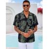 imageRuncati Mens Hawaiian Shirt Button Down Short Sleeve Tropical Floral Summer Beach TopsBlack