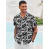 imageRuncati Mens Hawaiian Shirts Button Down Short Sleeve Cuban Collar Shirt Floral Tropical Summer Beach TopsBlack