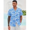 imageRuncati Mens Hawaiian Shirts Button Down Short Sleeve Cuban Collar Shirt Floral Tropical Summer Beach TopsBlue
