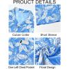 imageRuncati Mens Hawaiian Shirts Button Down Short Sleeve Cuban Collar Shirt Floral Tropical Summer Beach TopsBlue