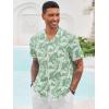 imageRuncati Mens Hawaiian Shirts Button Down Short Sleeve Cuban Collar Shirt Floral Tropical Summer Beach TopsMint