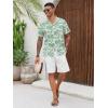 imageRuncati Mens Hawaiian Shirts Button Down Short Sleeve Cuban Collar Shirt Floral Tropical Summer Beach TopsMint