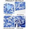 imageRuncati Mens Hawaiian Shirts Button Down Short Sleeve Cuban Collar Shirt Floral Tropical Summer Beach TopsRoyal Blue