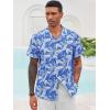 imageRuncati Mens Hawaiian Shirts Button Down Short Sleeve Cuban Collar Shirt Floral Tropical Summer Beach TopsRoyal Blue