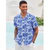imageRuncati Mens Hawaiian Shirts Button Down Short Sleeve Cuban Collar Shirt Floral Tropical Summer Beach TopsRoyal Blue