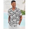 imageRuncati Mens Hawaiian Shirts Button Down Short Sleeve Cuban Collar Shirt Floral Tropical Summer Beach TopsWhite