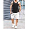 imageRuncati Mens Ribbed Knit Tank Top Cotton Sleeveless Shirts Summer Beach Workout Muscle UndershirtBlack