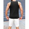 imageRuncati Mens Ribbed Knit Tank Top Cotton Sleeveless Shirts Summer Beach Workout Muscle UndershirtBlack
