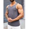 imageRuncati Mens Ribbed Knit Tank Top Cotton Sleeveless Shirts Summer Beach Workout Muscle UndershirtGrey