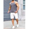 imageRuncati Mens Ribbed Knit Tank Top Cotton Sleeveless Shirts Summer Beach Workout Muscle UndershirtGrey